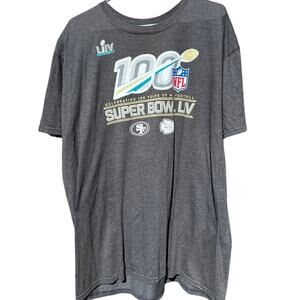 100 Years of NFL Super bowl shirt KC Chiefs San Fran 49ers gray shirt Size 2XL